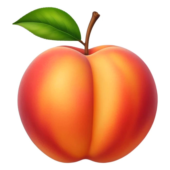 juicy ripe peach fruit sticker