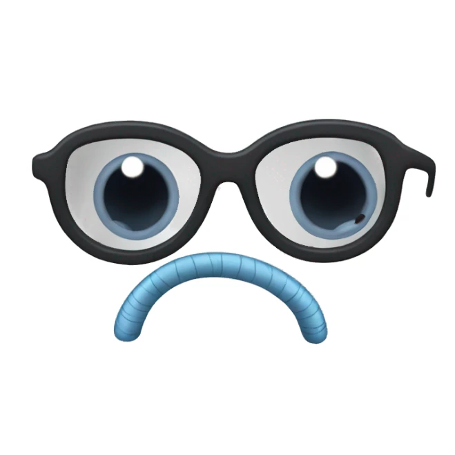 Roundworm with glasses sticker
