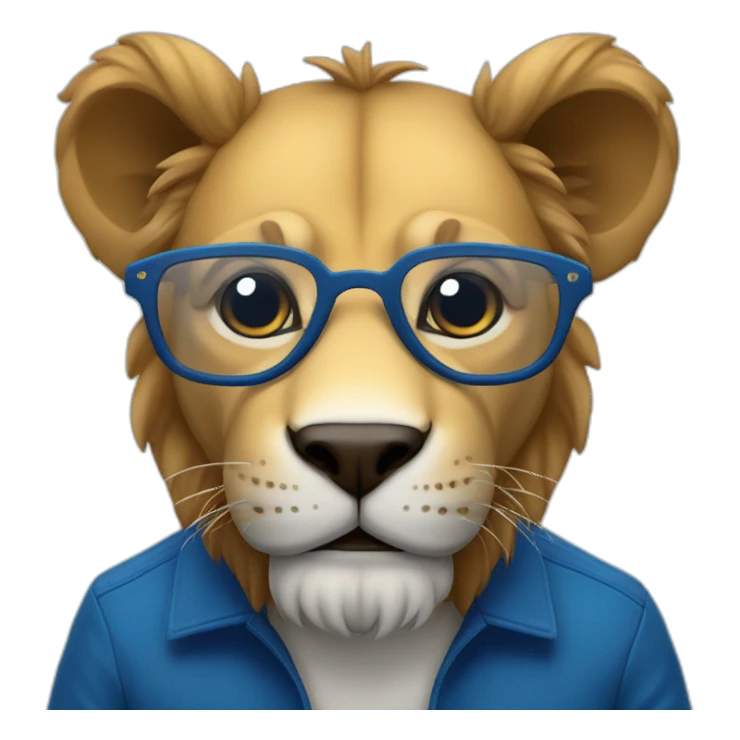 león mayor con Lentes azules sticker