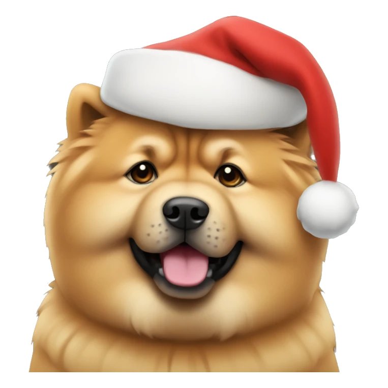 Chow chow wearing a Santa hat sticker