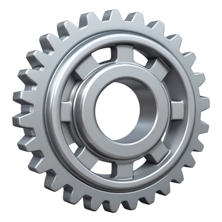 Interlocking gears turning smoothly, representing a well-functioning system or process sticker