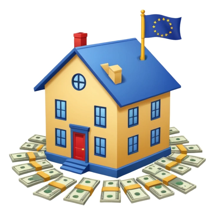 eua flag money house sticker