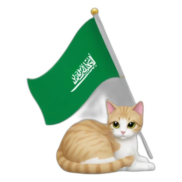 Saudi flag with cat sticker