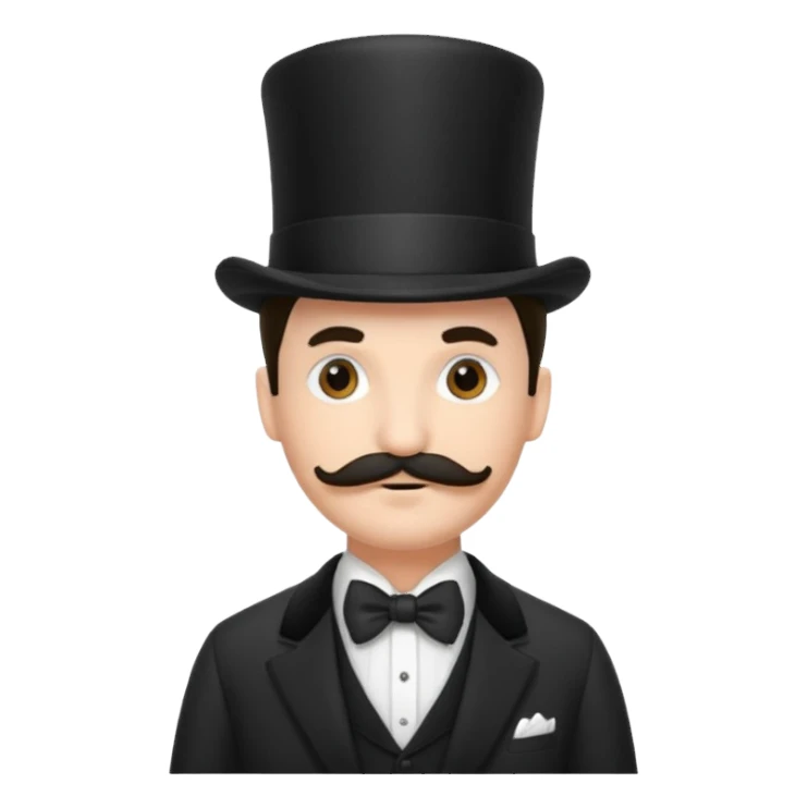 Fancy man with top hat and mustache sticker