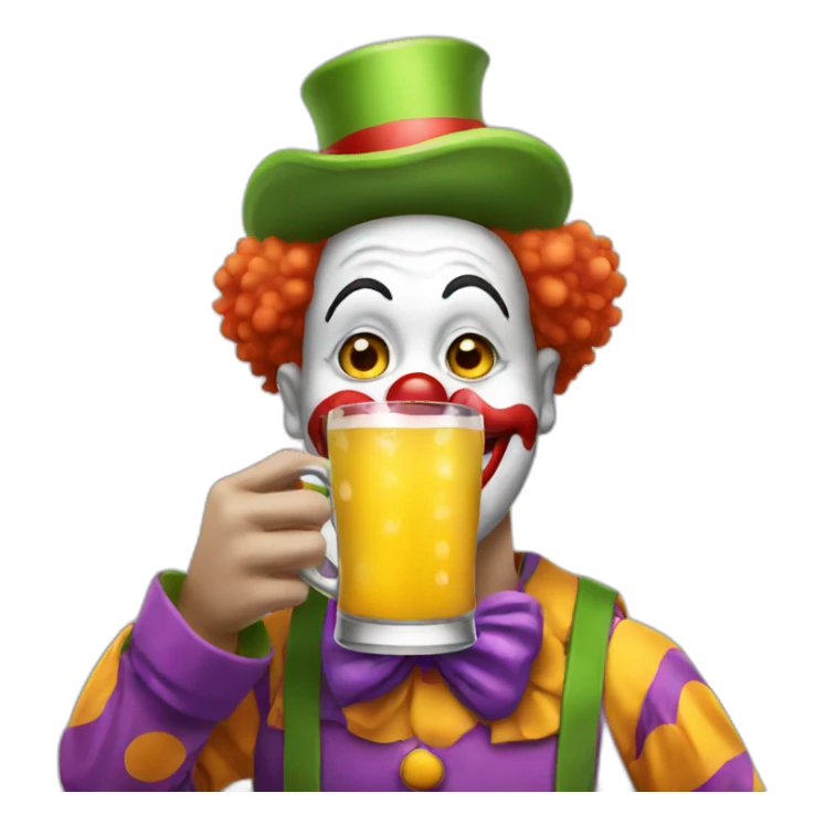 clown drinking sticker