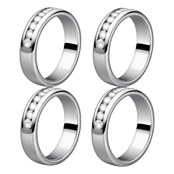 vier gleiche Eheringe Platin mit Diamant sticker