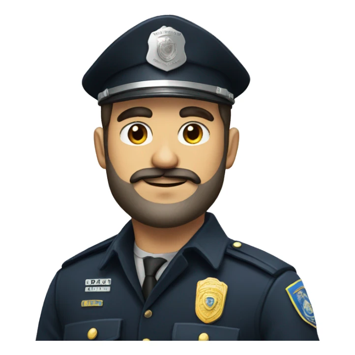 Policia moreno con barba sticker