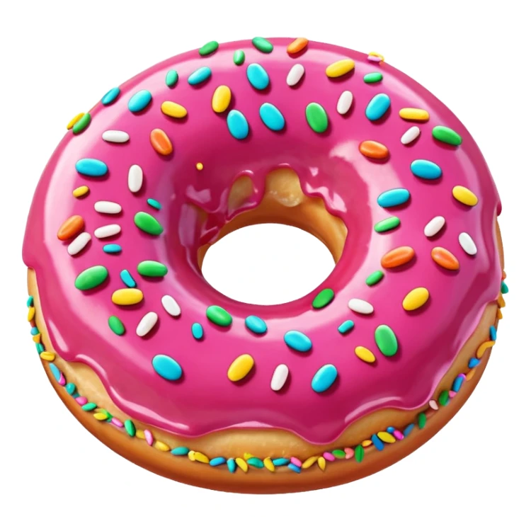 Donut, rose avec des vermicelles sticker