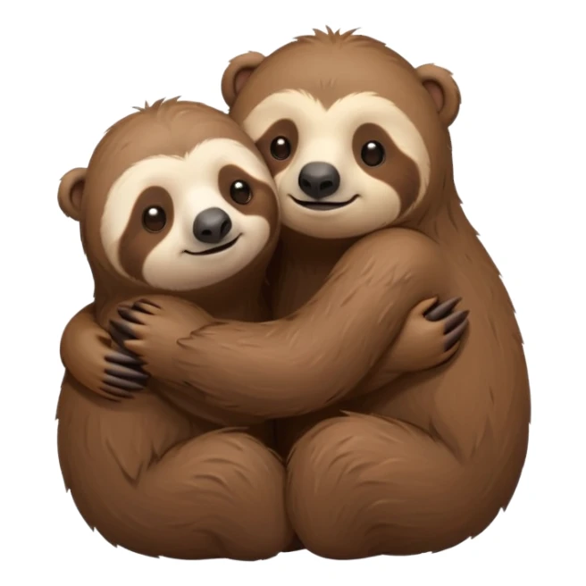 a sloth and a bear hugging sticker