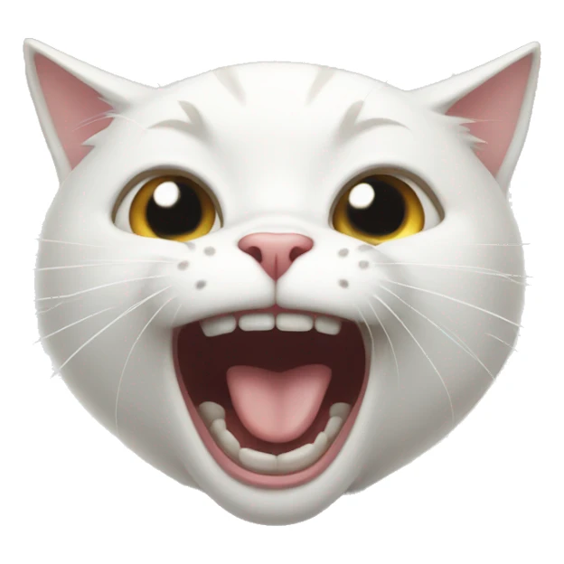 white cat screaming sticker