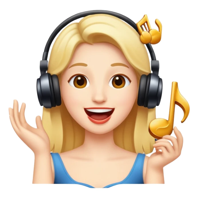 musical character singing happily sticker