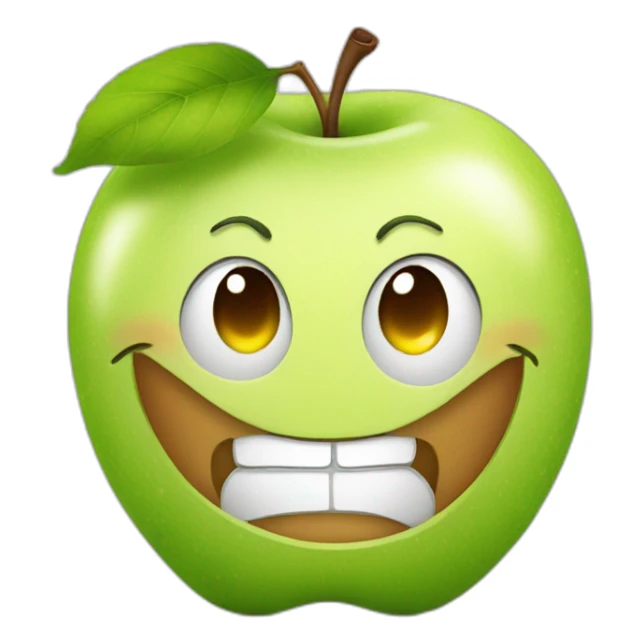 smirking apple sticker