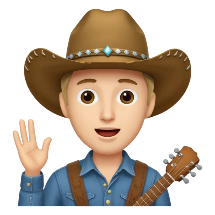  man with cowboy hat, singing  sticker