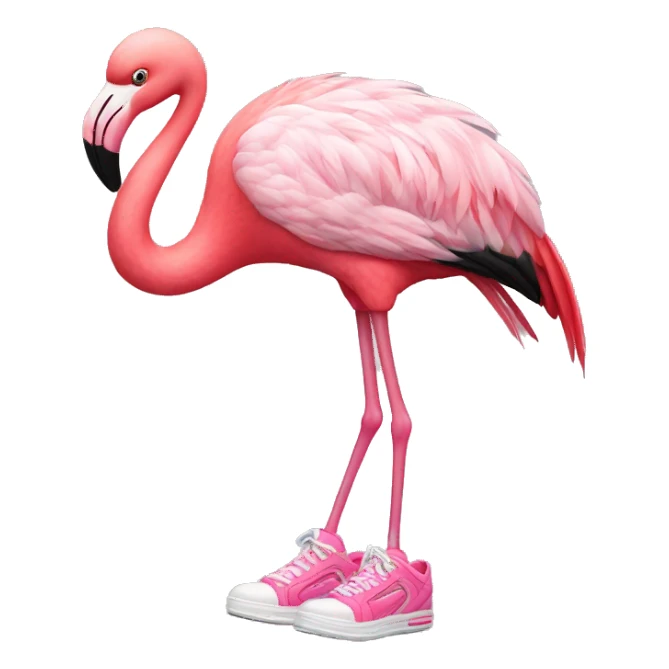 flamingo wearing sneakers sticker