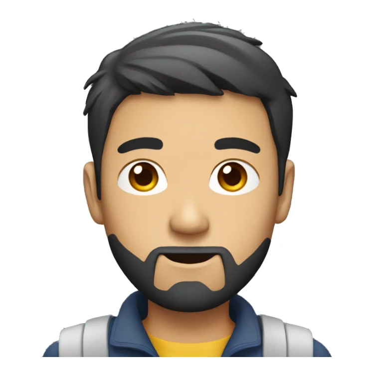 asian guy with laptop and dark beard sticker