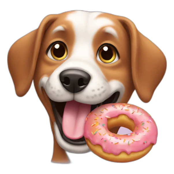 dog eating doughnut sticker