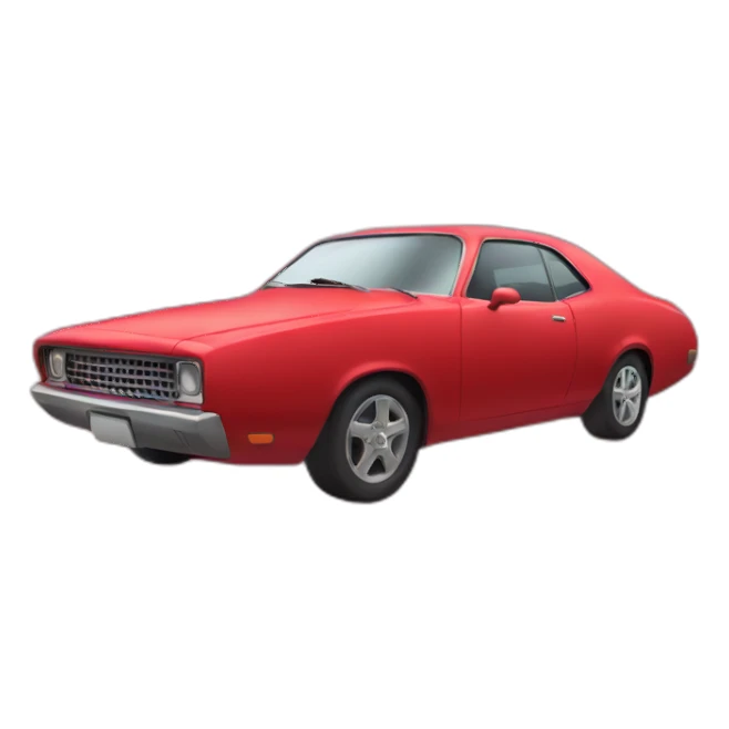 a red big car in the sky sticker