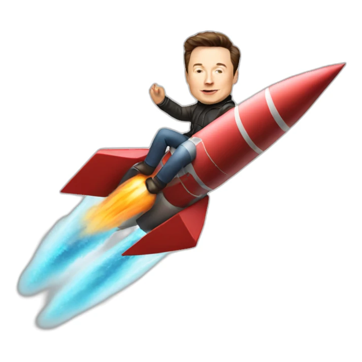 elon musk riding a rocket sticker
