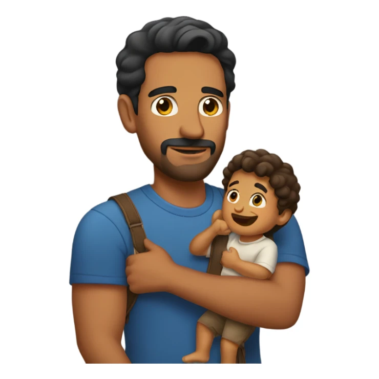 latin man holding his son sticker