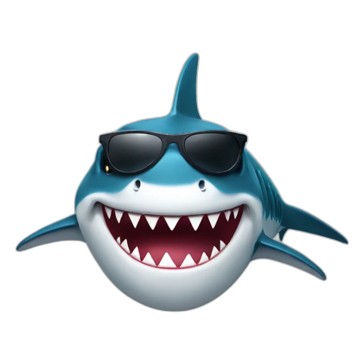 shark with mafia sunglasses,  sticker