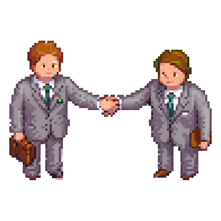 life insurance agent shaking hands with a client sticker