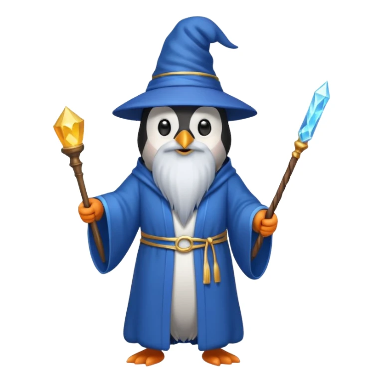 A penguin wizard sticker
