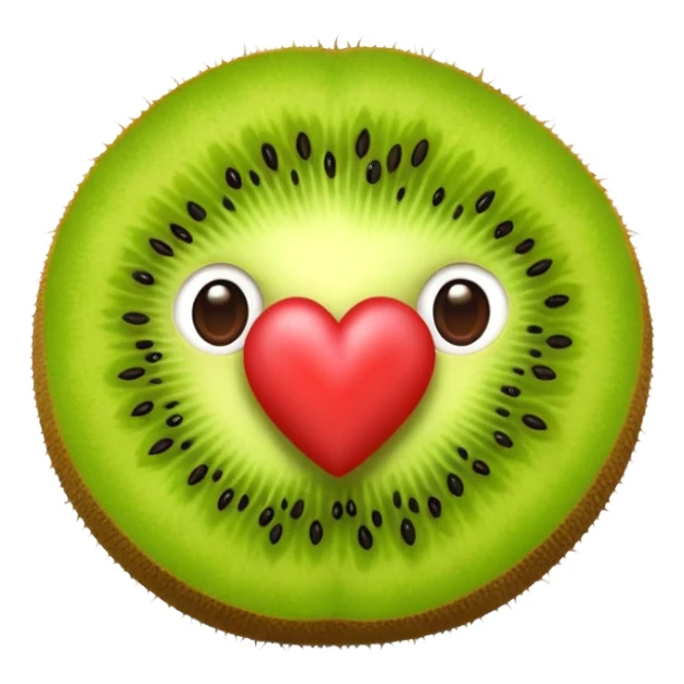 3d kiwi fruit with heart eyes sticker