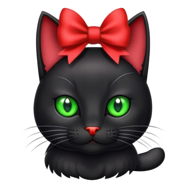 Black cat with bow on the head sticker