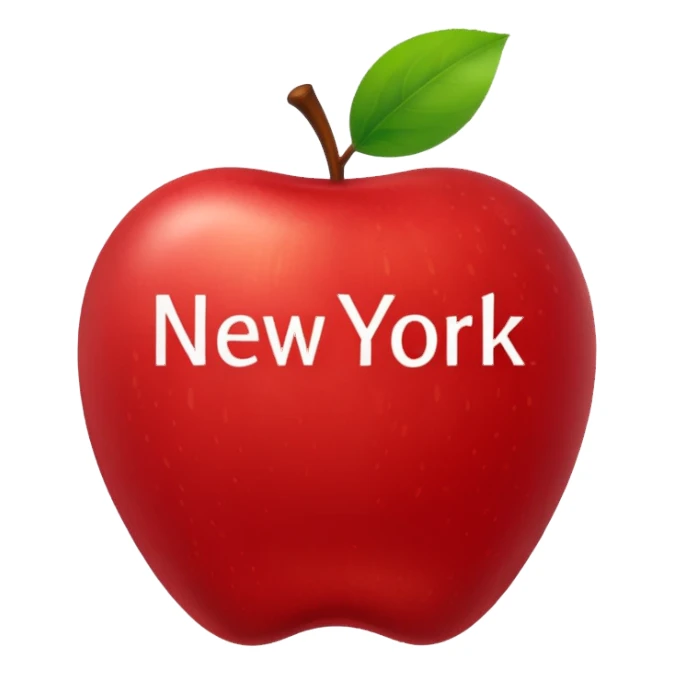 Manzana con el nombre de New York dentro sticker