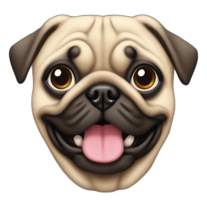 Crea un Pug con cara de preocupado  sticker