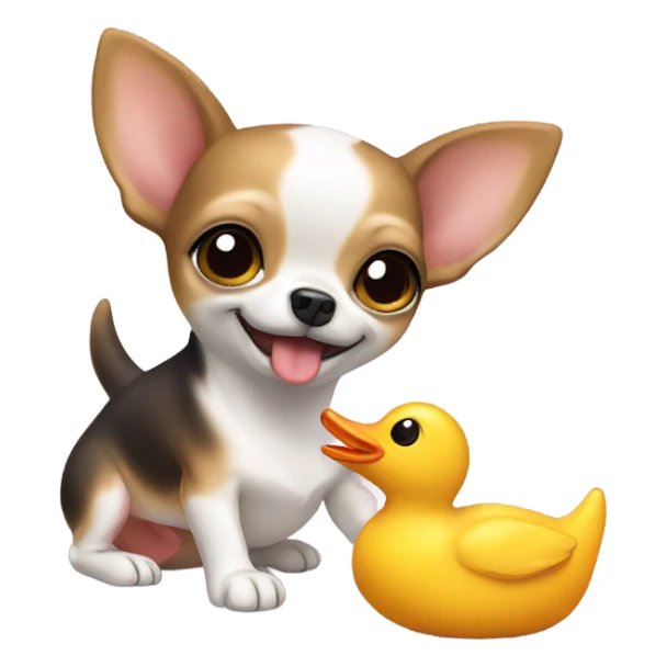 Cute chihuahua with duck toy sticker
