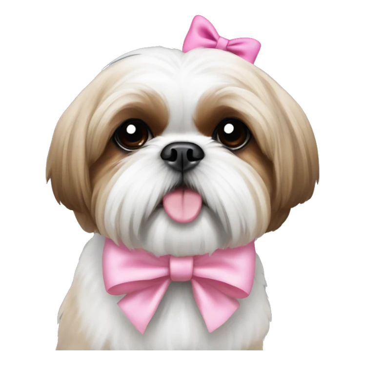 Shih tzu with pink bow sticker