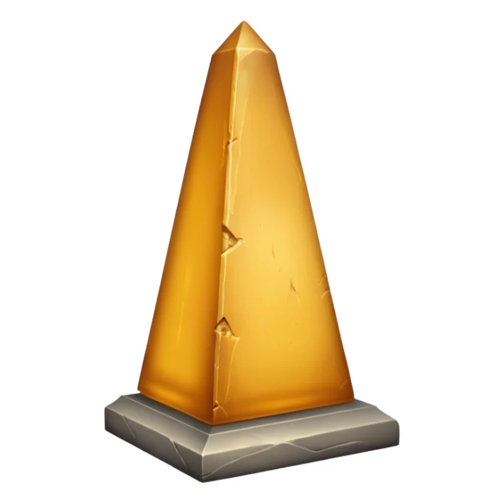 gray obelisk with honey sticker