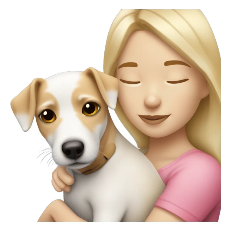 Blonde girl snuggling jack ru sticker