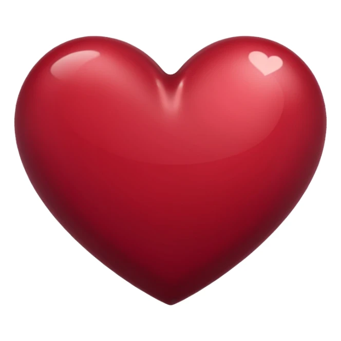 Burgundy red heart sticker