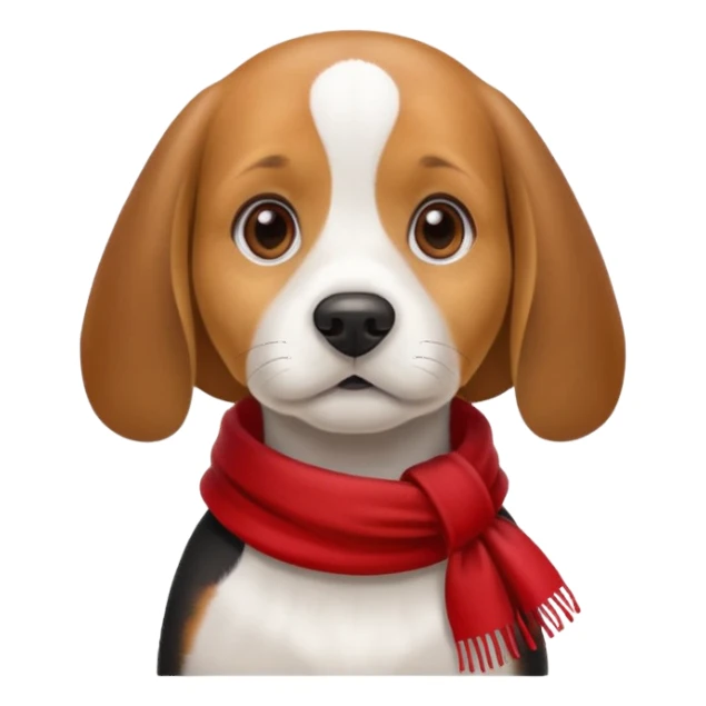 Beagle wearing a red scarf sticker