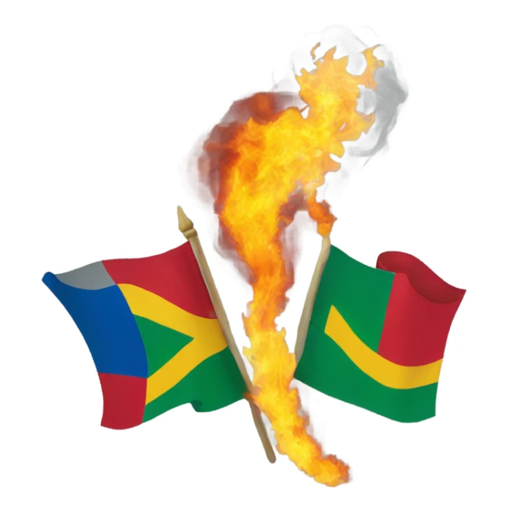 dragon blowing fire while holding a cameroon(🇨🇲) flag sticker