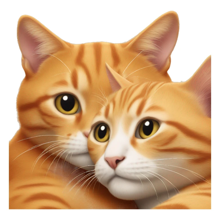 Two orange cats cuddling sticker
