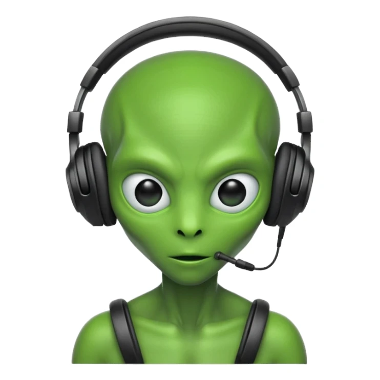 Alien wearing headphones  sticker