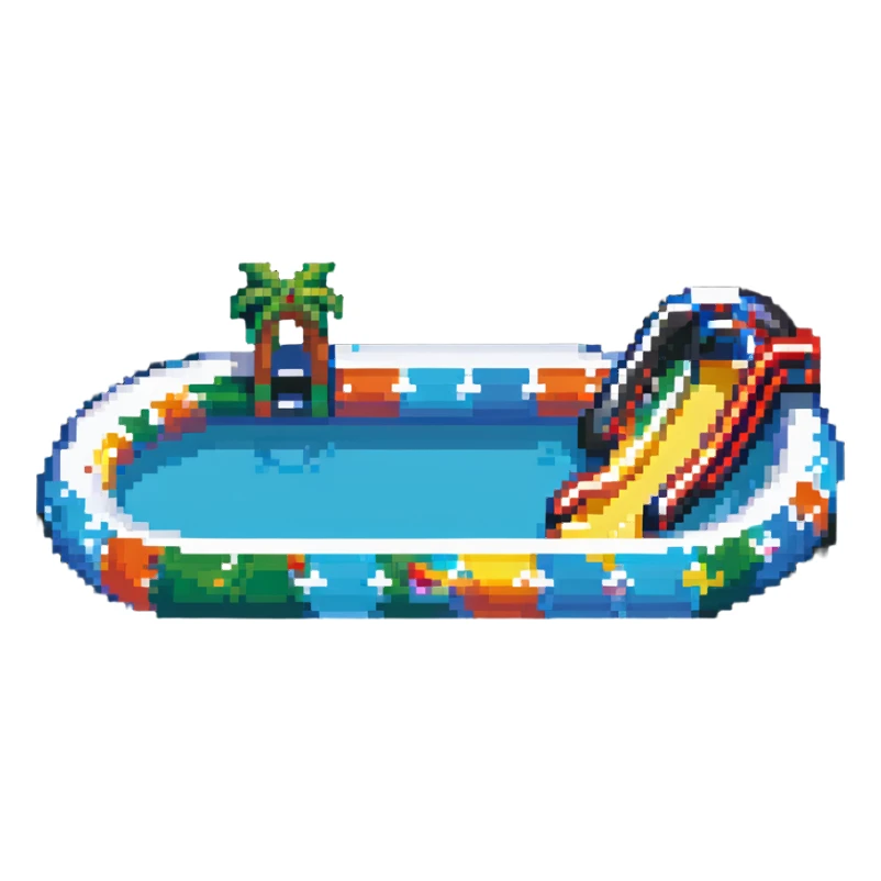 inflatable pool with water slide sticker