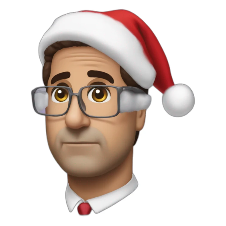 michael scott in a santa claus costume sticker
