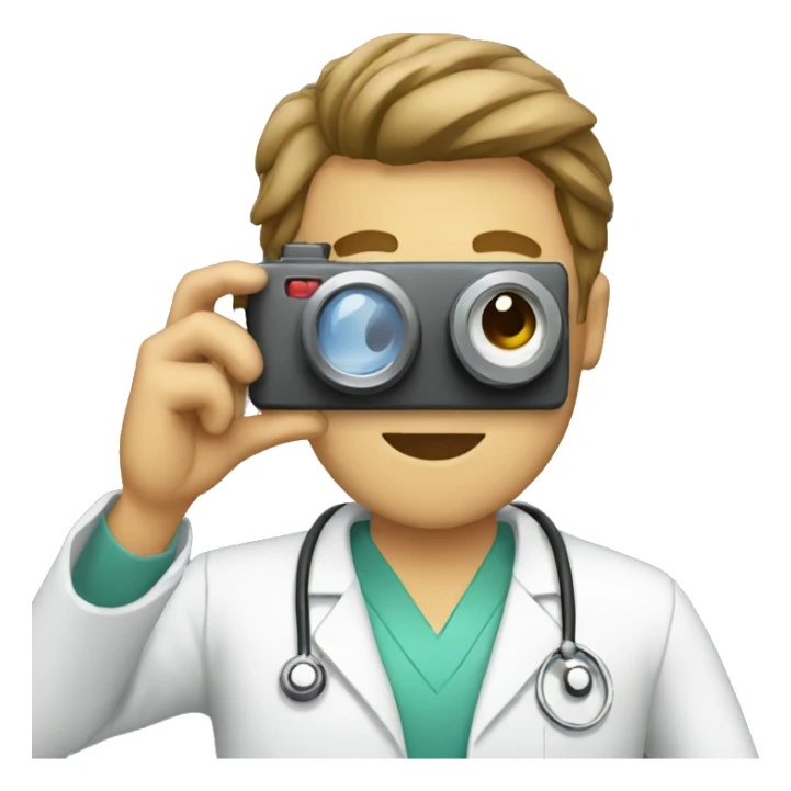 Doctor taking a picture sticker