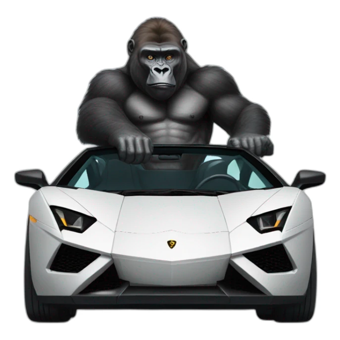 Gorilla driving a Lambo sticker
