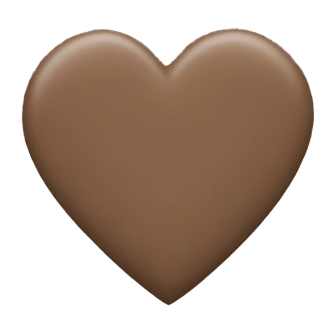 Matte brown heart sticker