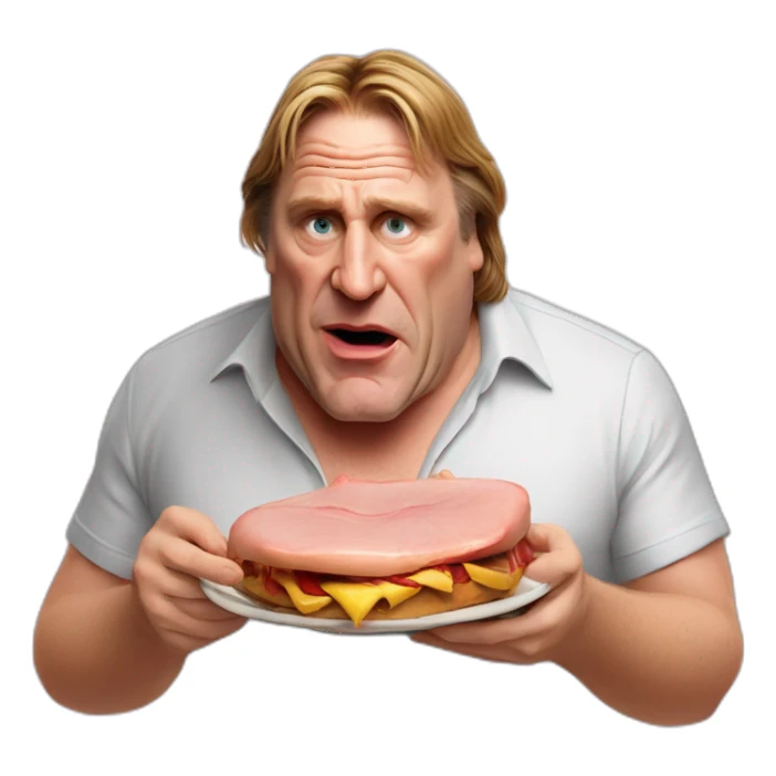 gérard depardieu Eating pig sticker