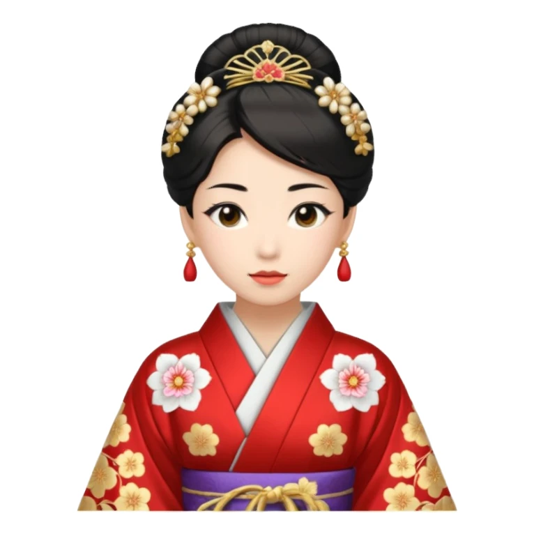 Japanese Princess with kimono in ceremonial robe sticker
