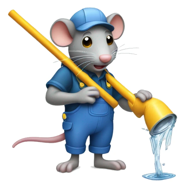 rat plumber burst water pipe sticker