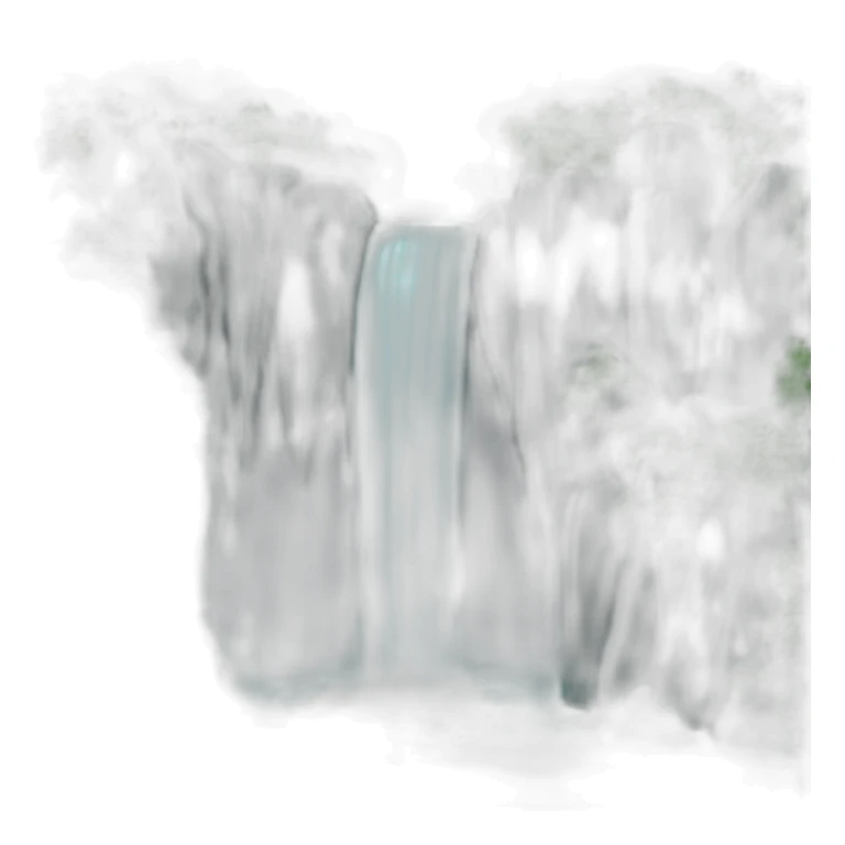 Waterfall with white heart sticker