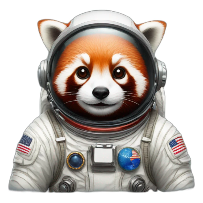 red panda astronaut sticker