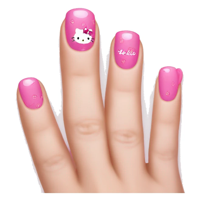 Pink hello kitty nails sticker